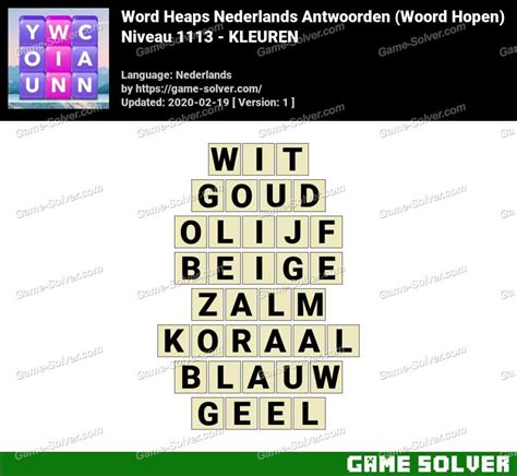 Solution Wordalot Niveau 1113 .